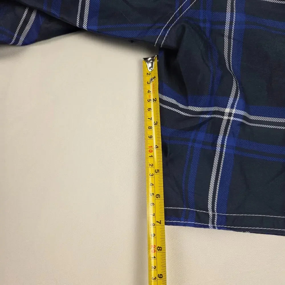 Ocean Pacific OP Mens Swim‎ Trunks Board Shorts Blue White Plaid Size L